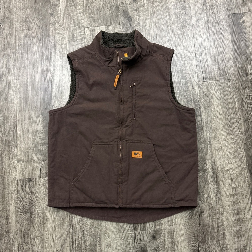 Wells Lamont Sherpa Lined Canvas Dark Brown Workwear Vest M